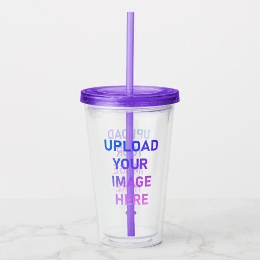 Upload Uw liefdes Afbeelding Foto Logo Acryl Drinkbeker (Voorkant)