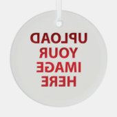 Upload Uw liefdes Afbeelding Foto Logo Glas Ornament (Achterkant)