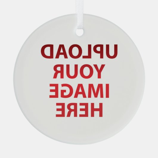 Upload Uw liefdes Afbeelding Foto Logo Glas Ornament (Achterkant)