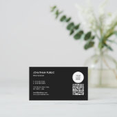 Upload uw logo aangepaste QR-code zwart-wit Visitekaartje (Staand voorkant)