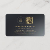 Upload uw Logo afgeronde hoek Zwart & Goud Visitekaartje (Voorkant)