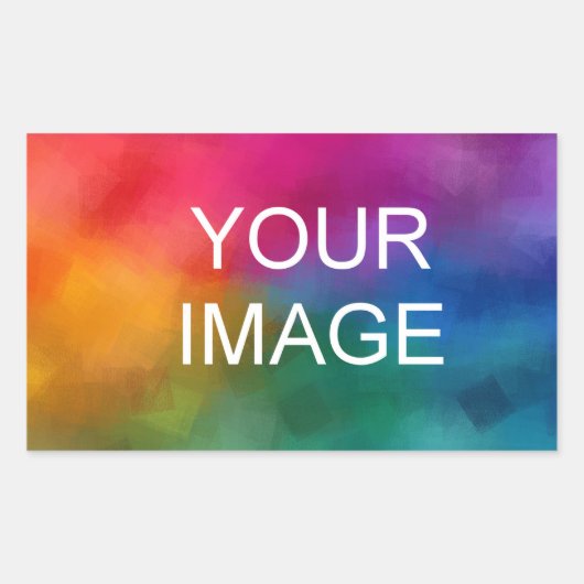 Upload Uw Logo Bedrijfs van het Afbeelding van de Rechthoekige Sticker (Voorkant)