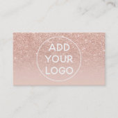Upload uw logo chic blush roos gold ombre visitekaartje (Voorkant)