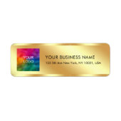 Upload uw logo Elegante Goud Typografie Modern Etiket (Voorkant)