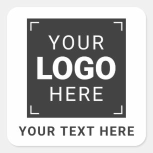 Upload uw logo en aangepast bericht vierkante sticker