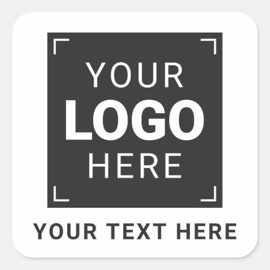 Upload uw logo en aangepast bericht vierkante sticker (Voorkant)