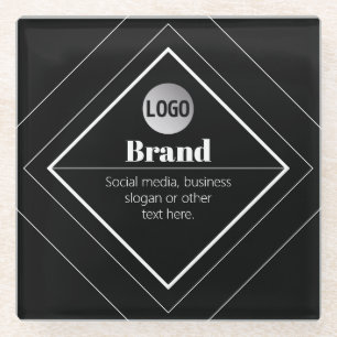 Upload uw logo en aanpasbaar tekst ontwerp glazen onderzetter