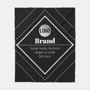 Upload uw logo en aanpasbaar tekstontwerp fleece deken