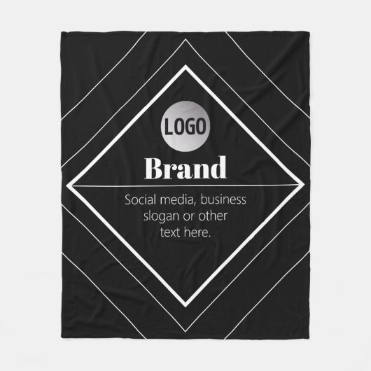 Upload uw logo en aanpasbaar tekstontwerp fleece deken (Voorkant)