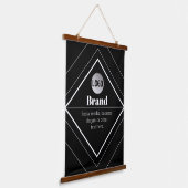 Upload uw logo en aanpasbaar tekstontwerp hangend wandkleed (Gebogen)
