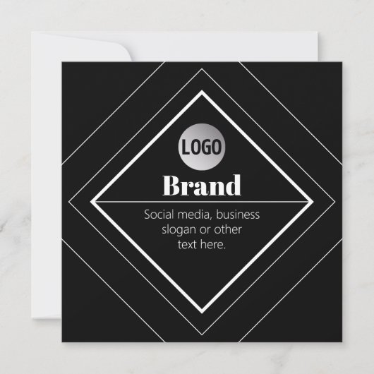Upload uw logo en aanpasbaar tekstontwerp kaart (Voorkant)
