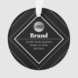 Upload uw logo en aanpasbaar tekstontwerp ornament