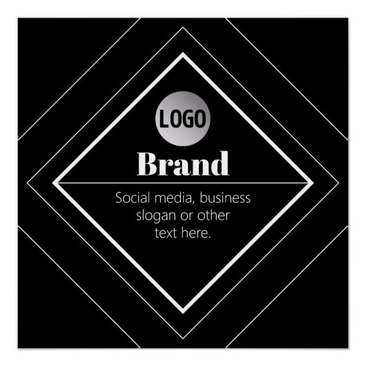 Upload uw logo en aanpasbaar tekstontwerp perfect poster (Voorkant)