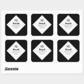 Upload uw logo en aanpasbaar tekstontwerp vierkante sticker (Vel)