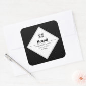 Upload uw logo en aanpasbaar tekstontwerp vierkante sticker (Envelop)