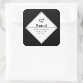 Upload uw logo en aanpasbaar tekstontwerp vierkante sticker