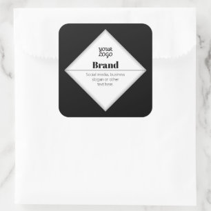 Upload uw logo en aanpasbaar tekstontwerp vierkante sticker
