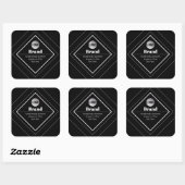 Upload uw logo en aanpasbaar tekstontwerp vierkante sticker (Vel)
