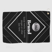 Upload uw logo en aanpasbare tekst ontwerp golfhanddoek (Horizontaal)