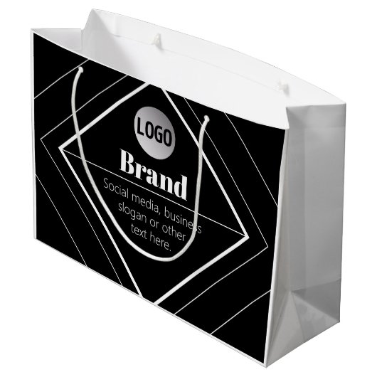 Upload uw logo en aanpasbare tekst ontwerp groot cadeauzakje (Achterkant Gekanteld)
