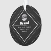 Upload uw logo en aanpasbare tekst ontwerp ornament (voorkant)