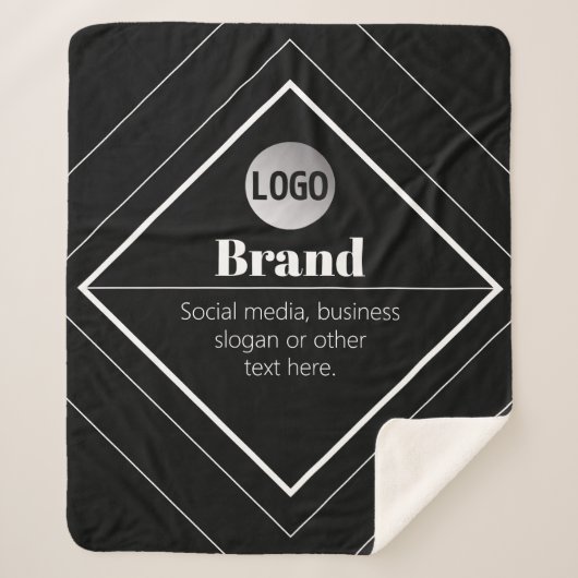 Upload uw logo en aanpasbare tekst ontwerp sherpa deken (Voorkant)