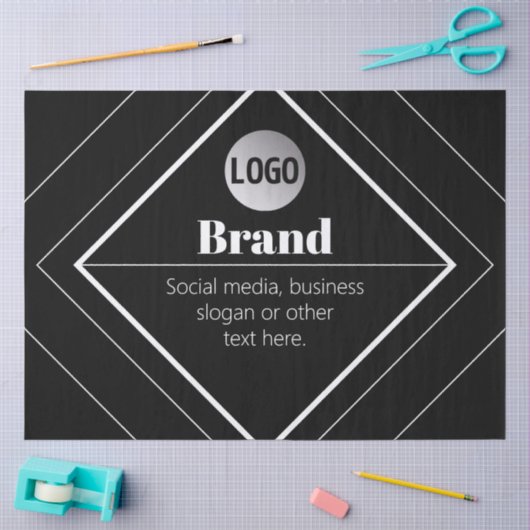 Upload uw logo en aanpasbare tekst ontwerp tissuepapier (Craft)