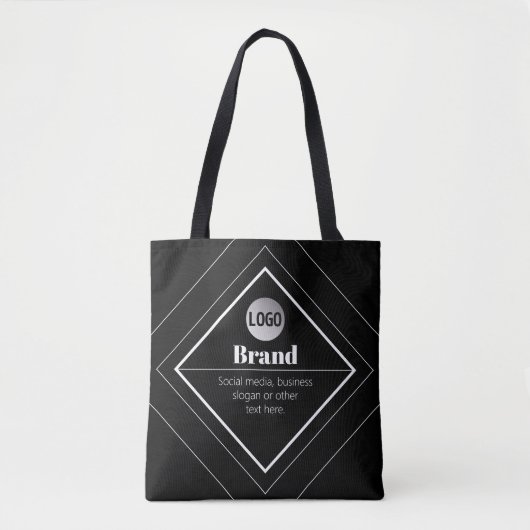 Upload uw logo en aanpasbare tekst ontwerp tote bag (Voorkant)