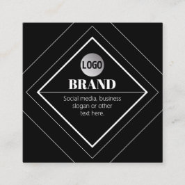 Upload uw logo en aanpasbare tekst ontwerp vierkante visitekaartje