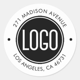 Upload Uw Logo en Adres van het Bedrijf Ronde Sticker
