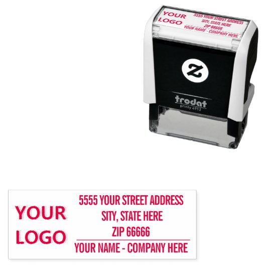 Upload uw logo foto naam adres stempel voorbeeld (In situ)