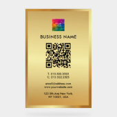 Upload Uw Logo Goud Sjabloon Promotionele QR-code Acryl Bord (Voorkant)