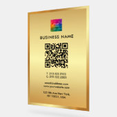 Upload Uw Logo Goud Sjabloon Promotionele QR-code Acryl Bord (Hoek)