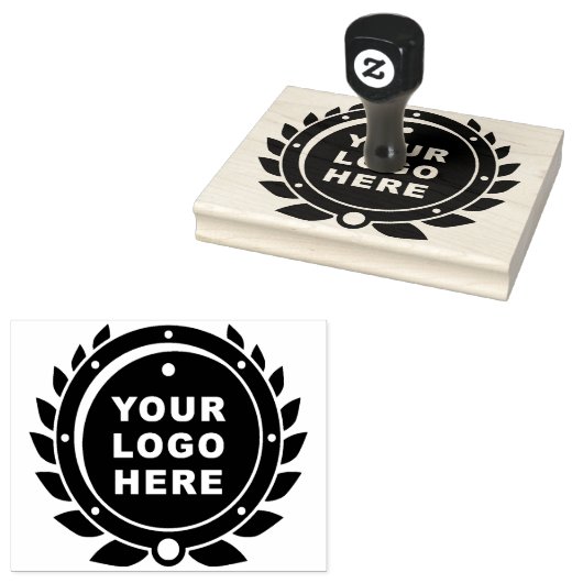 Upload uw Logo, grote ronde zakelijke Logo rubber Rubberstempel (Gestempeld)
