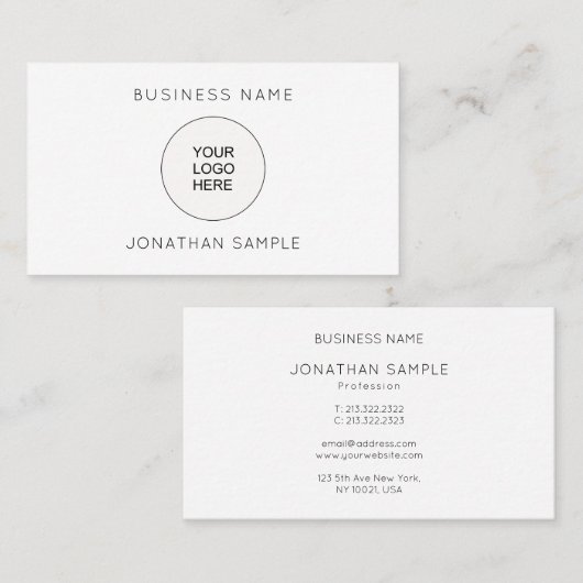 Upload Uw Logo hier de Sjabloon van de Douane van  Visitekaartje (Voorkant / Achterkant)