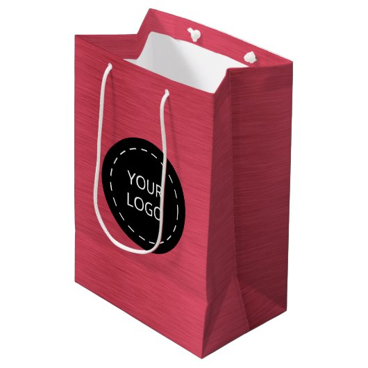 Upload uw logo medium cadeauzakje (Voorkant Gekanteld)