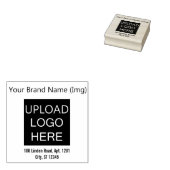 Upload uw Logo + merknaam Afbeeldingen + adres Rubberstempel (Gestempeld)
