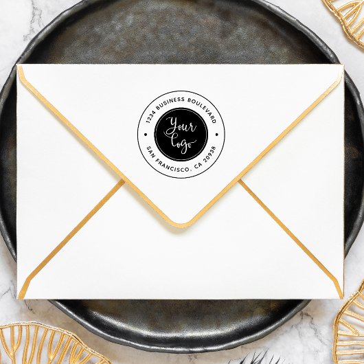 Upload uw Logo | Modern bedrijfsretouradres Rubberstempel