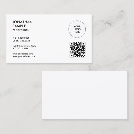 Upload uw Logo Modern Elegant Professional Visitekaartje (Voorkant / Achterkant)