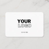 Upload uw Logo | Modern Wit & Zwart (bewerkbaar) Visitekaartje (Achterkant)