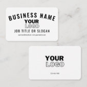 Upload uw Logo | Modern Wit & Zwart (bewerkbaar) Visitekaartje (Voorkant / Achterkant)