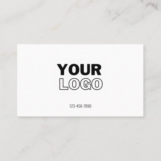 Upload uw Logo | Modern Wit & Zwart (bewerkbaar) Visitekaartje (Achterkant)