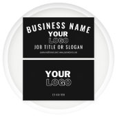 Upload uw Logo | Modern Zwart-wit (bewerkbaar) Visitekaartje