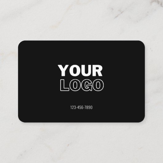 Upload uw Logo | Modern Zwart-wit (bewerkbaar) Visitekaartje (Achterkant)