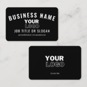 Upload uw Logo | Modern Zwart-wit (bewerkbaar) Visitekaartje (Voorkant / Achterkant)