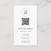 Upload uw logo moderne elegante sjabloon QR-code Visitekaartje (Achterkant)