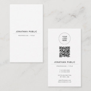 Upload uw logo moderne elegante sjabloon QR-code Visitekaartje