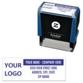 Upload uw logo naam adres kleur stempel voorbeeld (In situ)