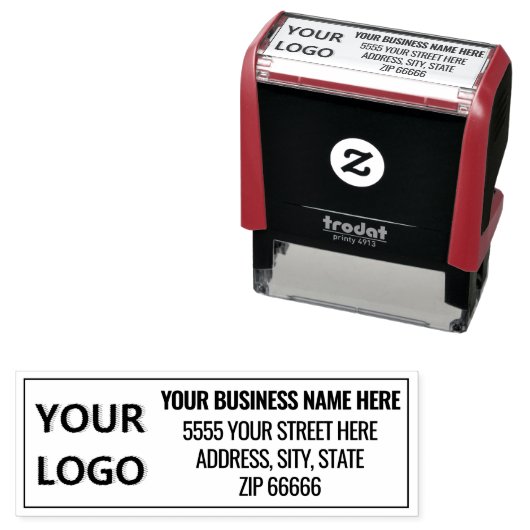 Upload uw logo of foto Adres stempel voorbeeld (In situ)