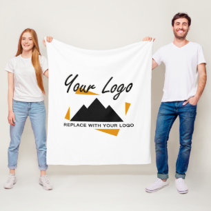 Upload Uw Logo Photo Collage Retro Pattern toevoeg Fleece Deken